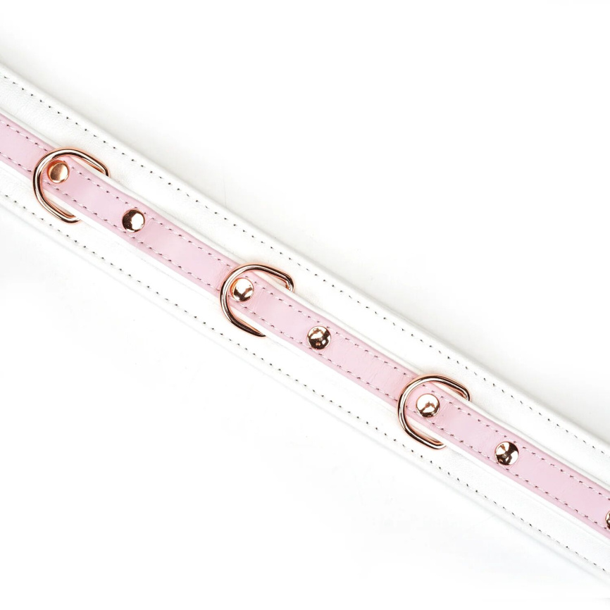 Нашийник з повідцем Liebe Seele White & Pink Fairy Goat Leather Collar фото 3