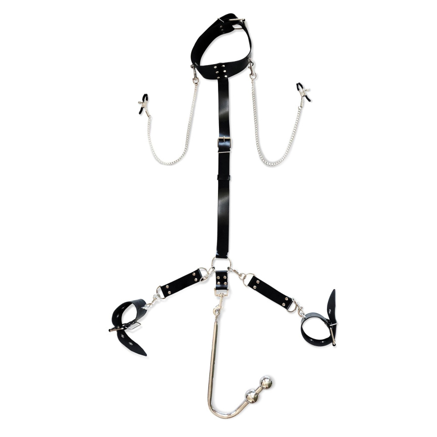 Бондажний набір з металевим анальним гаком Art of Sex Beatrice Bondage set with anal hook № 3 фото 1