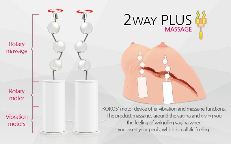 Мастурбатор Kokos Juilana Breast 2WayPlus з функцією масажу та вібрацією фото 6
