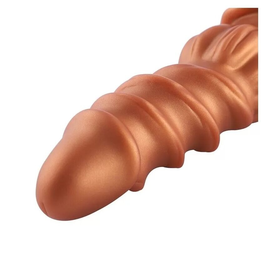Фалоімітатор для секс-машин Hismith Spiral Grain Silicone Dildo Monster Series, спіральний рельєф фото 4