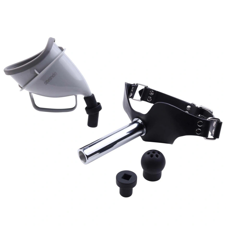 Набор для доминирования LOCKINK SEVANDA Objectification Bathroom Set, маска и 4 насадки фото 6