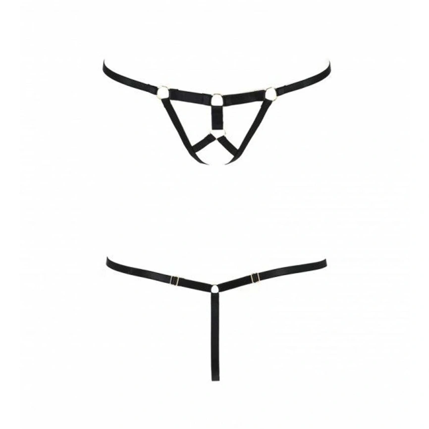 Трусики стринги из стреп Passion Exclusive ARMANDA THONG L/XL, black фото 10
