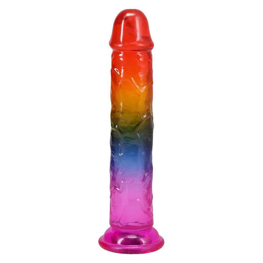 Дилдо Doc Johnson Crystal Jellies - 7.5 Inch Dong - Rainbow фото 1