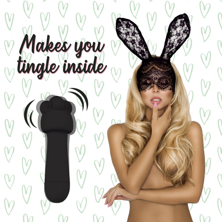 Мінівібратор FeelzToys Mister Bunny Black з двома насадками фото 3