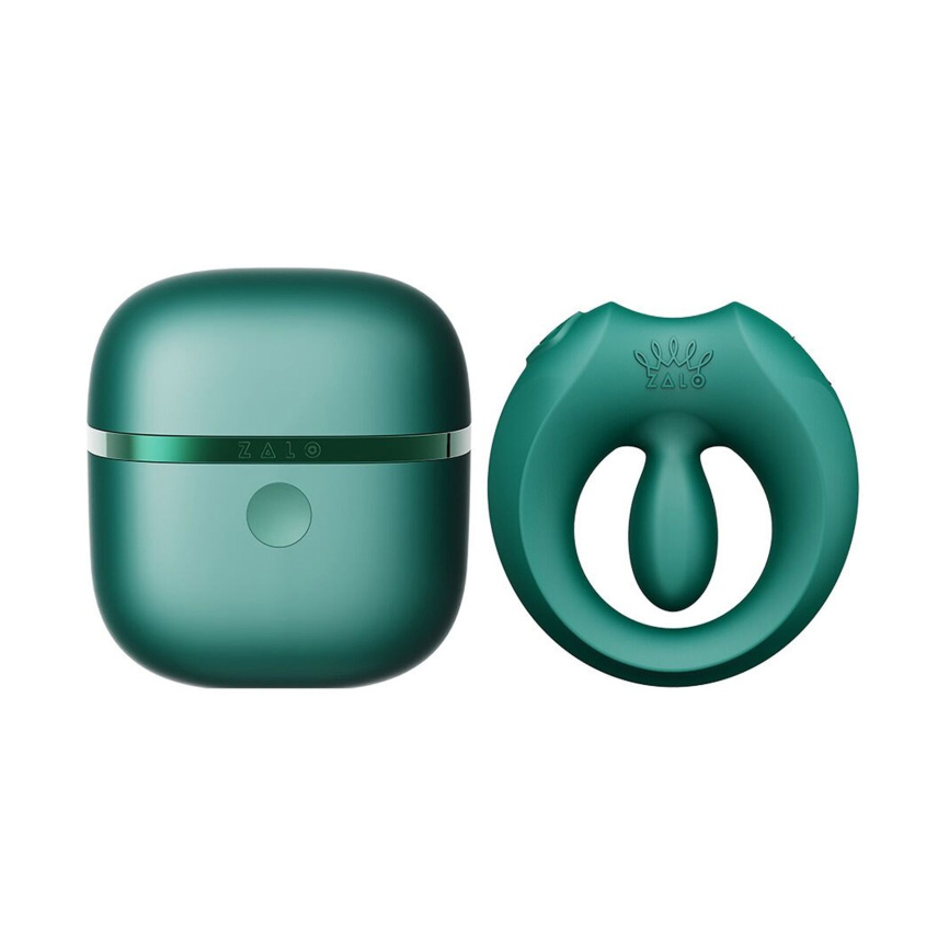 Ерекційне смарт-віброкільце Zalo Apis Turquoise Green, до 4 годин роботи, зарядний кейс фото 25