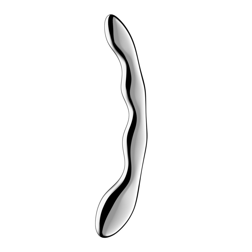Металевий дилдо Satisfyer Cosmic Crest 2, двосторонній, можна нагрівати й охолоджувати фото 2