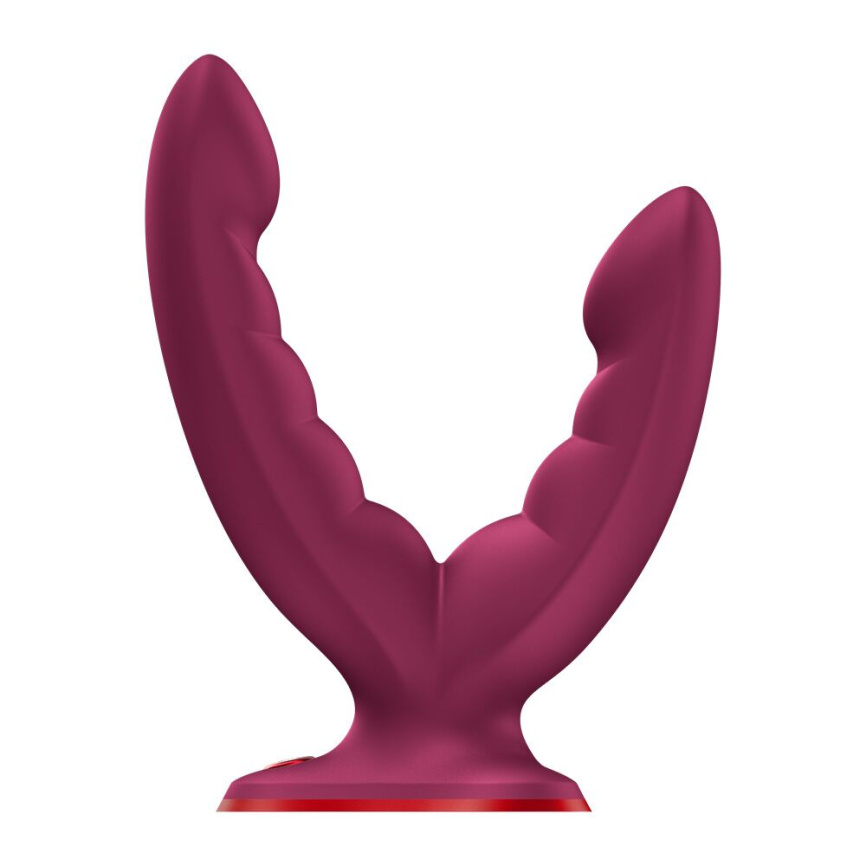 Подвійний фалоімітатор Fun Factory RYDE Wine Red, гнучкі стовбури, присоска фото 1