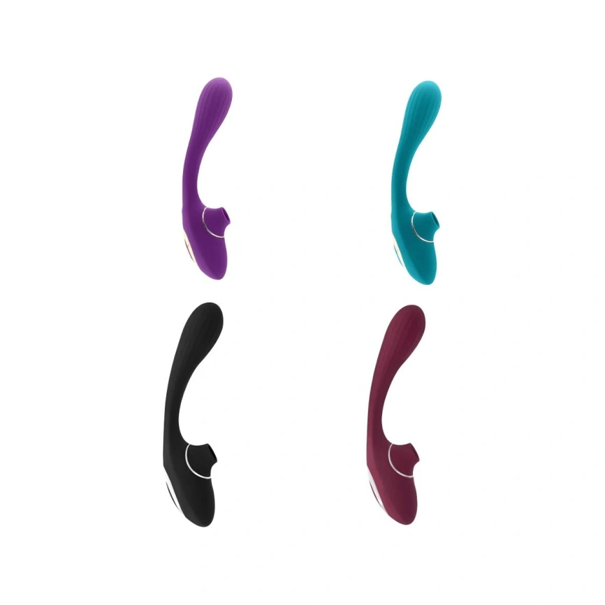 Вибратор S Pleasures Dual Suction - Turquoise фото 6
