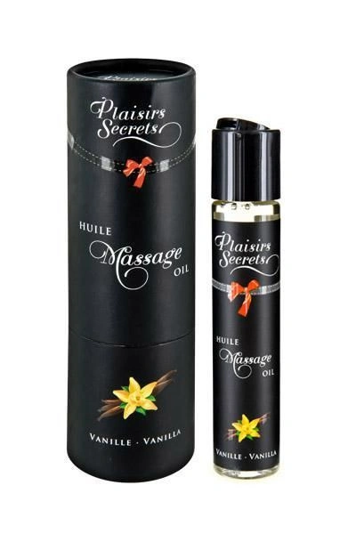 Массажное масло Plaisirs Secrets Vanilla (59 мл) с афродизиаками, съедобное, подарочная упаковка фото 1