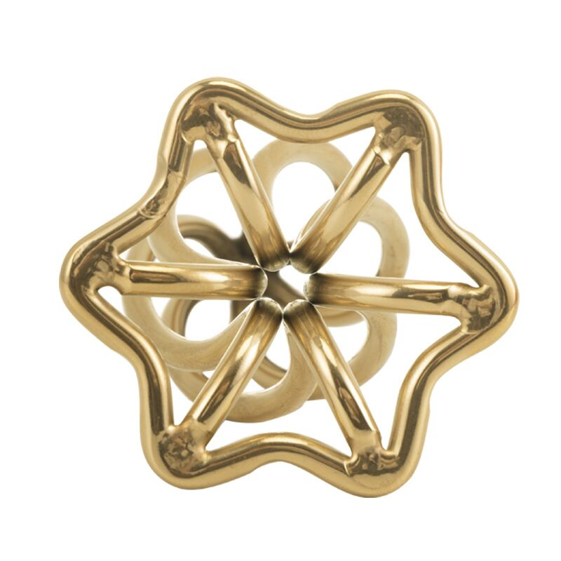 Металева анальна пробка LOCKINK SEVANDA Hollow Spiral Golden, L, золотиста, діаметр 3,9 см фото 6