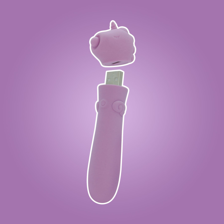 Вібратор-єдиноріжка Unihorn USB Bullet – Karma Lilac, віброкуля, USB-зарядка, 10 режимів фото 8