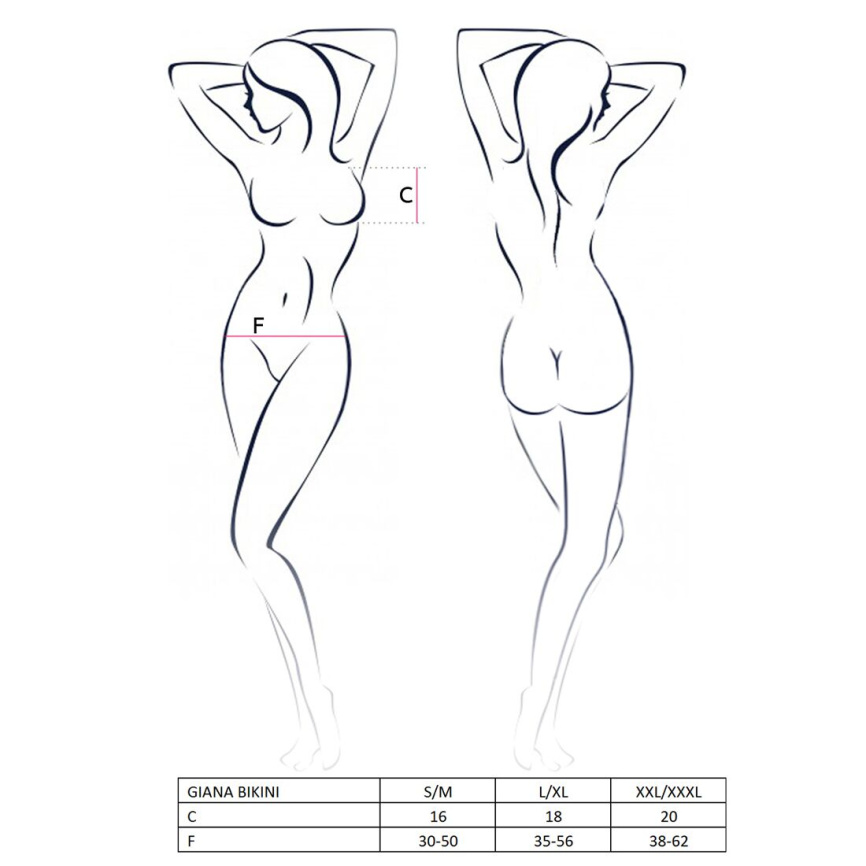 Комплект білизни Passion GIANA BIKINI S/M, white, напівпрозорі ліф і трусики з бантиками фото 3