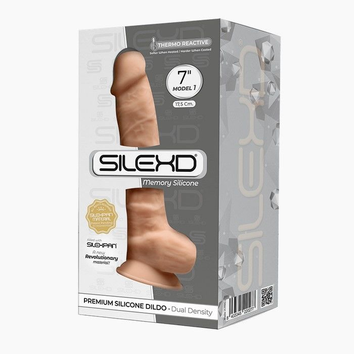 Фалоімітатор SilexD Johnny Flesh (MODEL 1 size 7in), двошаровий, силікон +Silexpan, діаметр 3,8см фото 2