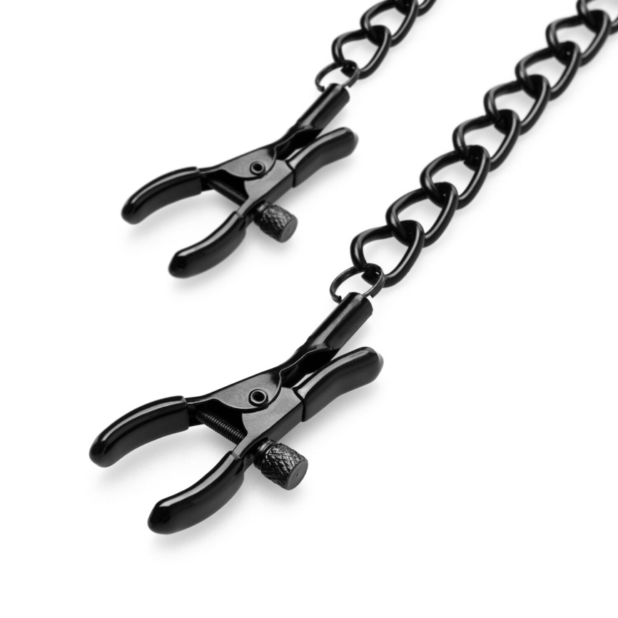 Затискачі для сосків Bedroom Fantasies Nipple Clamps with Chain - Black фото 3