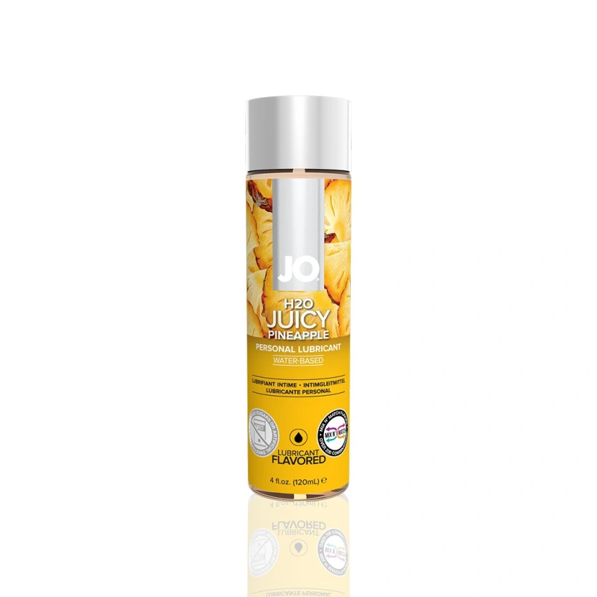 Смазка на водной основе JO H2O — Juicy Pineapple (120 мл) без сахара, растительный глицерин фото 1