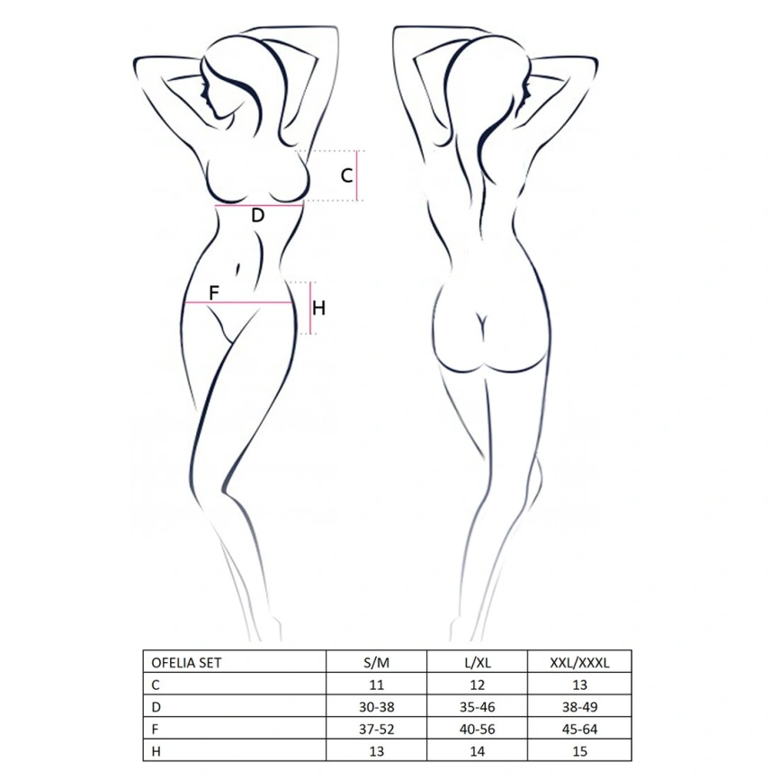 Комплект белья Passion OFELIA SET OpenBra S/M, white, стринги, открытый лиф, широкий пояс фото 8