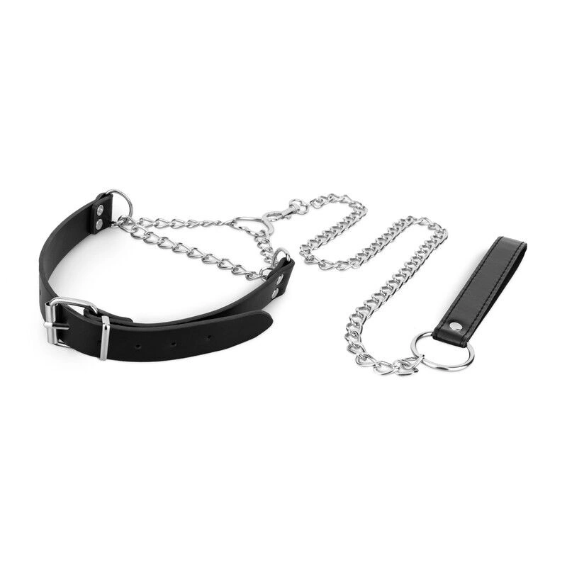Ошейник с поводком Bedroom Fantasies: Collar with Chain - Silver фото 6