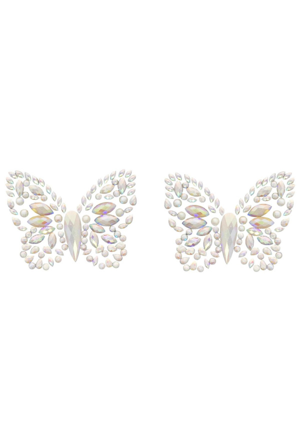 Пестис-метелики з кристалів Leg Avenue Chrysallis nipple sticker, наліпки, світяться у темряві фото 3