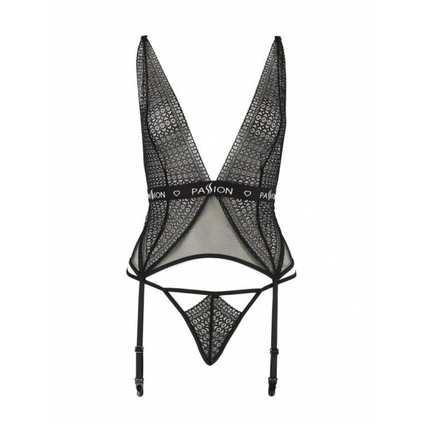 Напівпрозорий корсет Passion Exclusive MIRAJANE CORSET XXL/XXXL, black фото 5