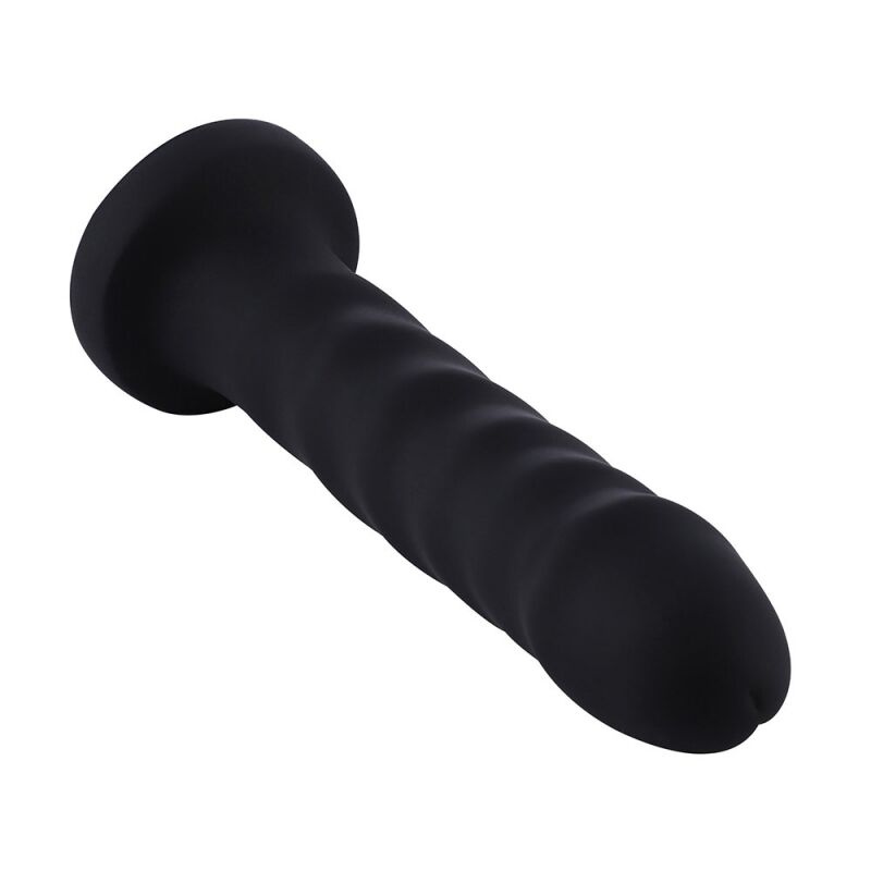 Силіконовий фалоімітатор для секс-машин Hismith 7.1″ Anal Dildo Black, система KlicLok фото 1