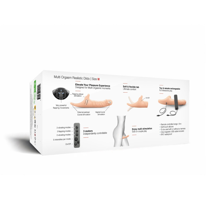 Вібронасадка для страпону з вакуумною стимуляцією Strap-On-Me Multi Orgasm Realistic Dildo M Vanilla фото 8
