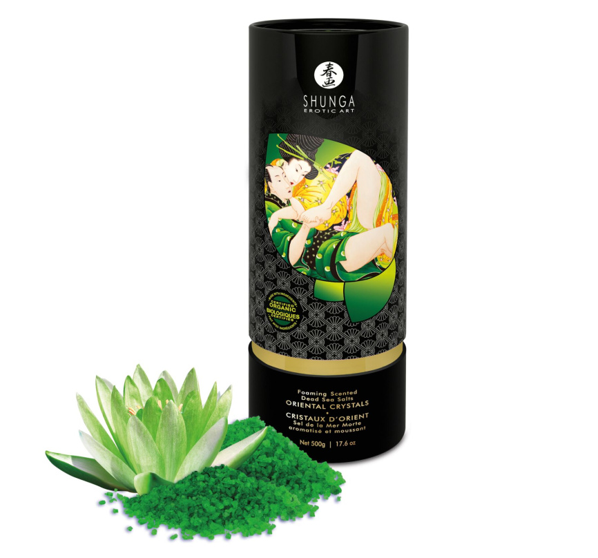 Сіль для ванни Shunga Oriental Crystals Bath Salts ORGANIC – Lotus Flower (500 г) сіль Мертвого моря фото 4
