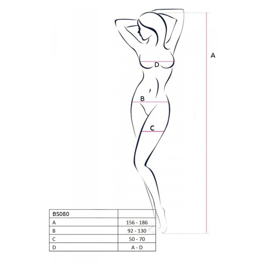 Відкритий бодістокінг Passion BS080 red фото 4