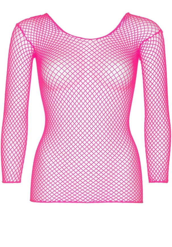 Сетчатый топ Leg Avenue Long Sleeves T-Shirts Neon Pink, One Size фото 3