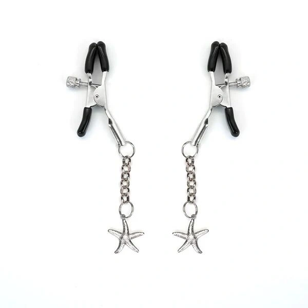 Зажимы для сосков Liebe Seele Starfish Nipple Clamps Silver, подвеска морская звезда фото 1