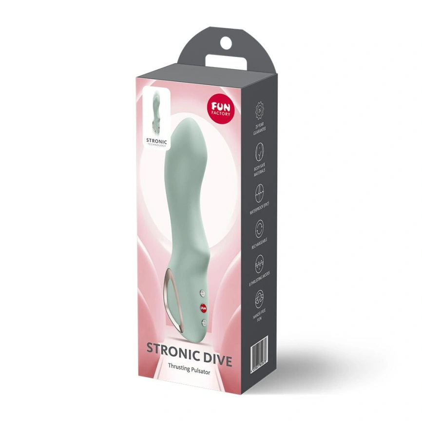 Пульсатор Fun Factory Stronic Dive Light Green, 8 режимов работы, перезаряжаемый фото 12