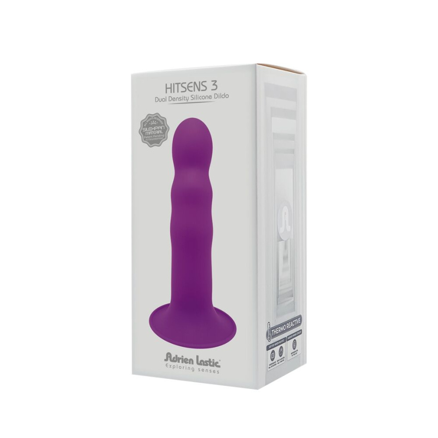 Дилдо з присоскою Adrien Lastic Hitsens 3 Purple, відмінно для страпона, діам. 4,1см, довжина 18,2см фото 6