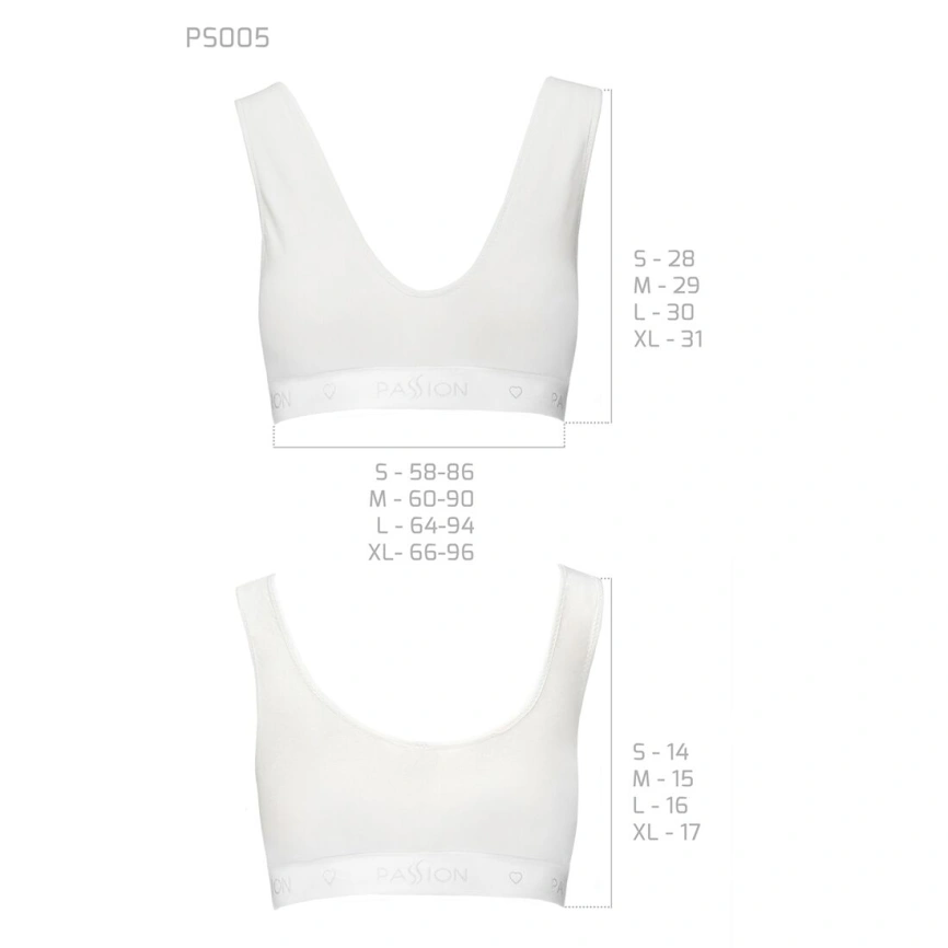 Спортивный топ из эластичного хлопка Passion PS005 TOP L, white фото 13