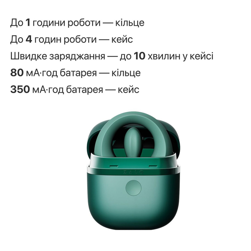 Ерекційне смарт-віброкільце Zalo Apis Turquoise Green, до 4 годин роботи, зарядний кейс фото 32