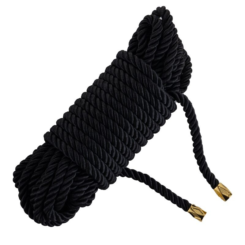 Мотузка для шибарі LOCKINK SEVANDA Shibari Pratice Rope, чорна, 8 м, нейлон+бавовна фото 1