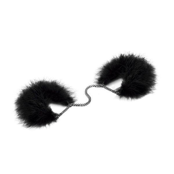 Пухнасті наручники Bijoux Indiscrets Za za zu - feahter handcuffs, пір'яні, подарункове паковання фото 1