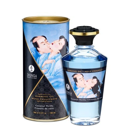 Разогревающее масло Shunga Aphrodisiac Warming Oil – Coconut Thrills (100 мл) без сахара, вкусное фото 1