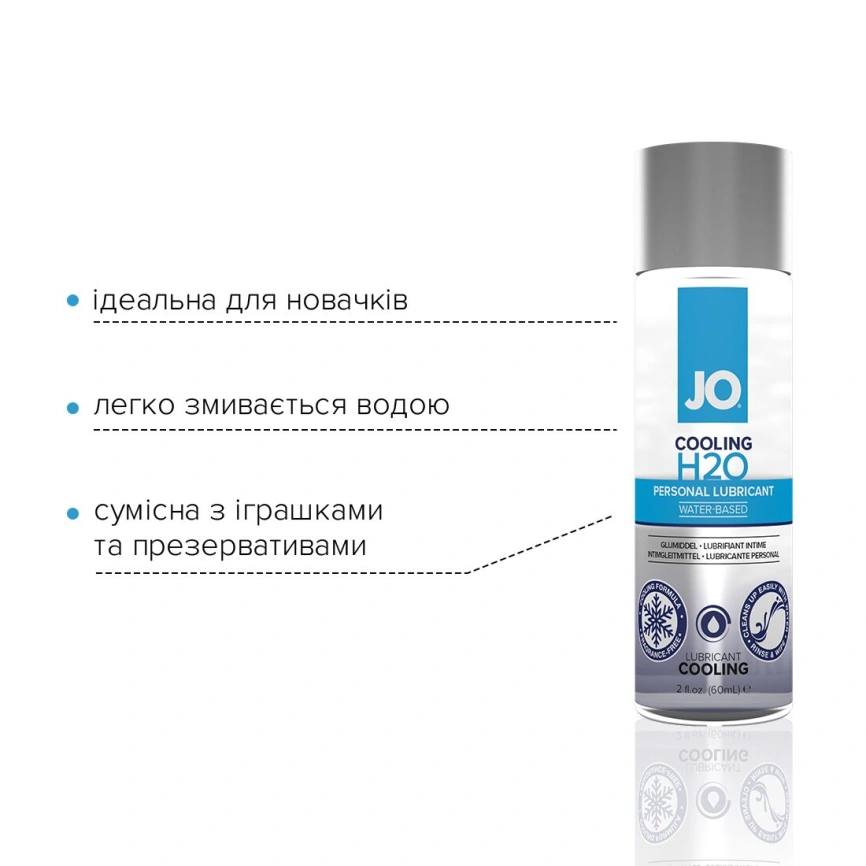 Охлаждающая смазка на водной основе JO H2O COOLING (60 мл) с ментолом, растительный глицерин фото 3
