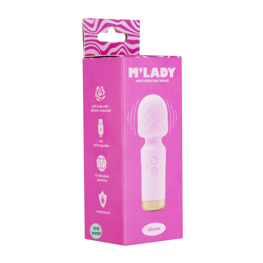 Вібромасажер M’Lady Mini Vibrating Wand Pink фото 2