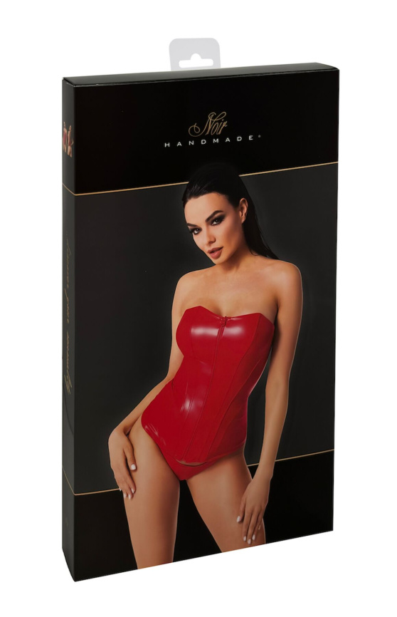 Корсет Noir Handmade F355 Red powerwetlook corset - 3XL фото 6