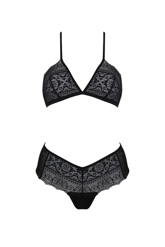 Комплект Passion KERRIA BIKINI black, XXL/XXXL, бралетт и трусики-бикини фото 3