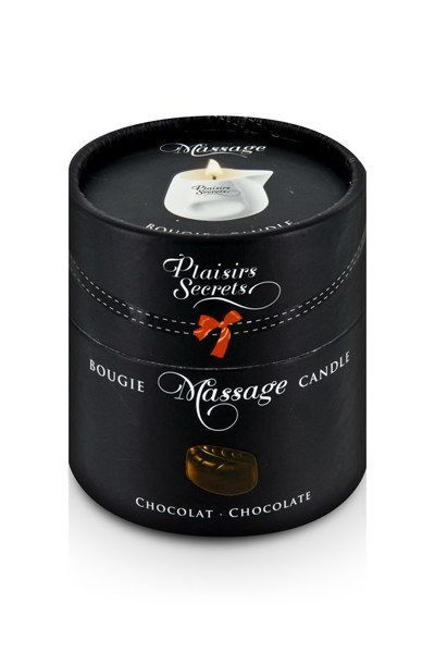 Масажна свічка Plaisirs Secrets Chocolate (80 мл) подарункова упаковка, керамічний посуд фото 3