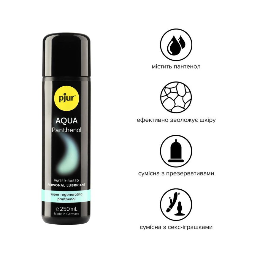 Лубрикант на водній основі pjur Aqua Panthenol 250 мл з пантенолом, догляд та зволоження фото 4