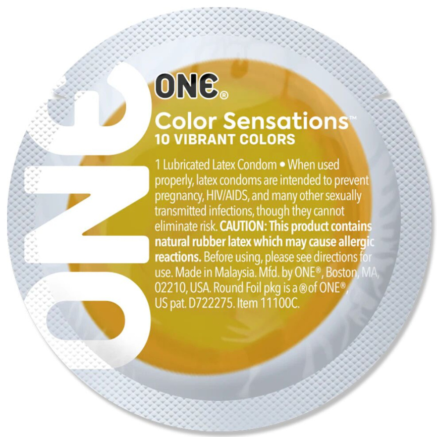 Презерватив ONE Color Sensations ONE will get you there, 1 шт, жовтий, гладенький, зі змазкою фото 2