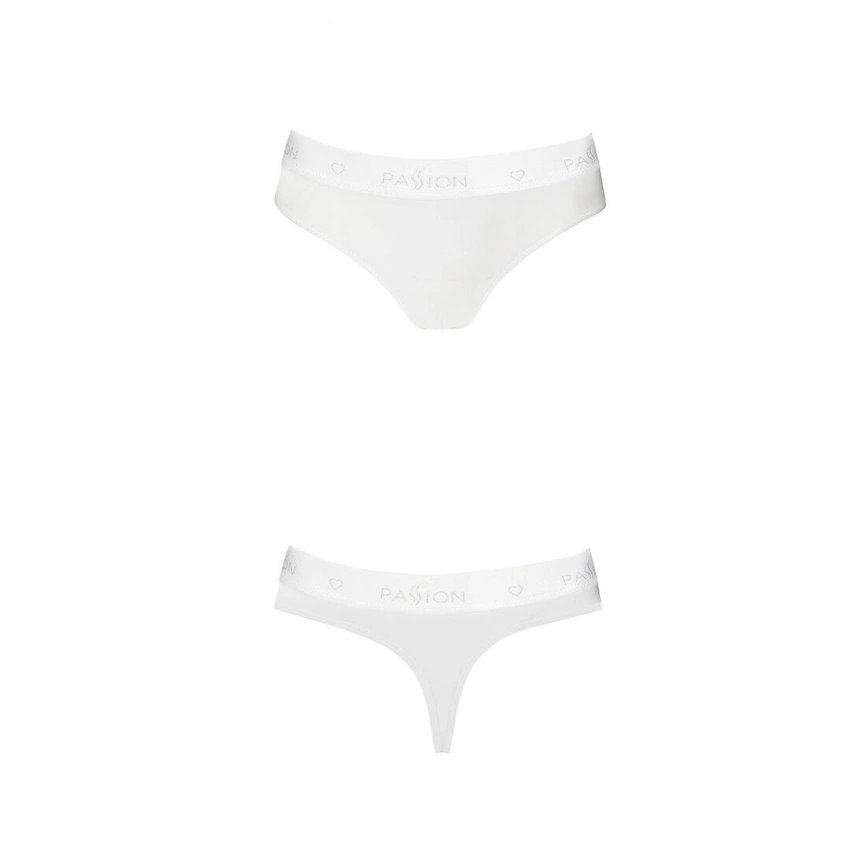 Трусики-бразилиана из хлопка Passion PS005 PANTIES S, white фото 12