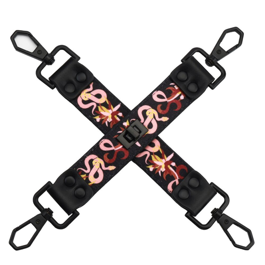 БДСМ-набір LOCKINK The Flowering Serpent Bondage Set, чорний, з малюнком у вигляді змій, 7 предметів фото 6