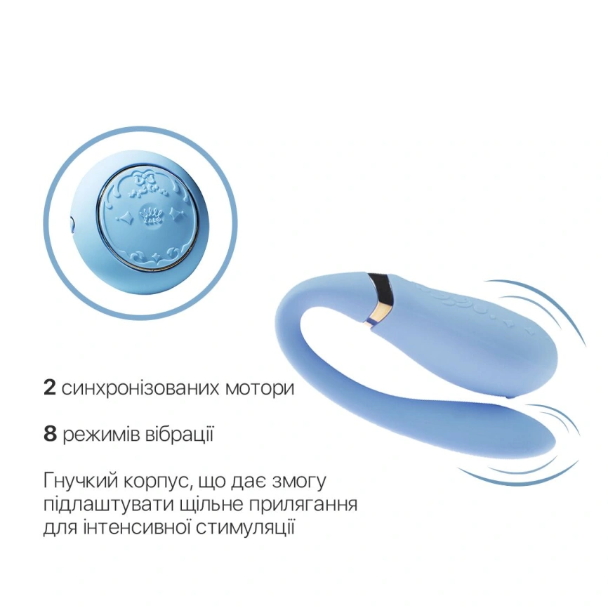 Смартвибратор для пар Zalo — Fanfan set Royal Blue, пульт ДУ фото 11