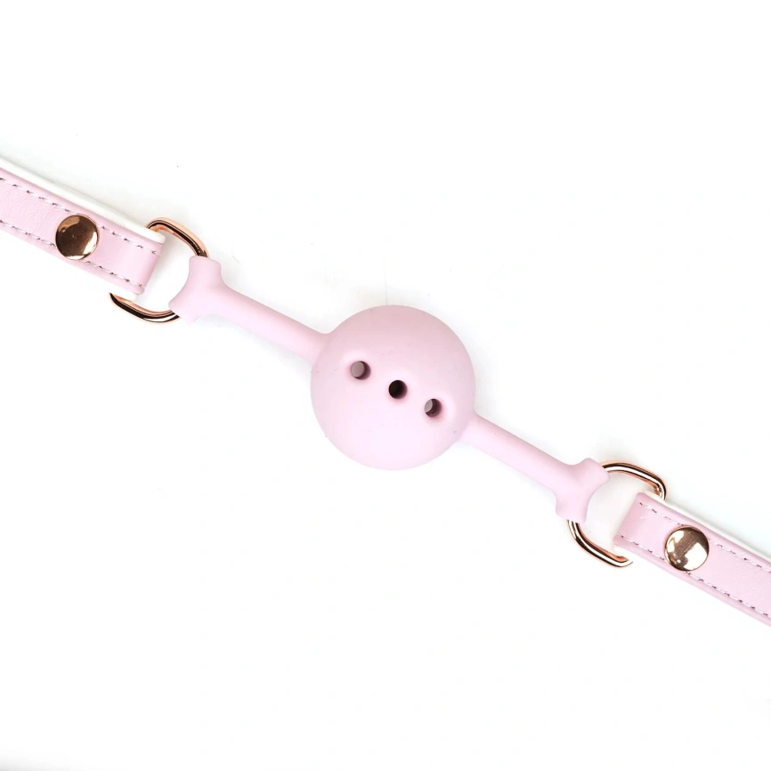 Кляп Liebe Seele White & Pink Fairy Goat Leather Ball Gag фото 3