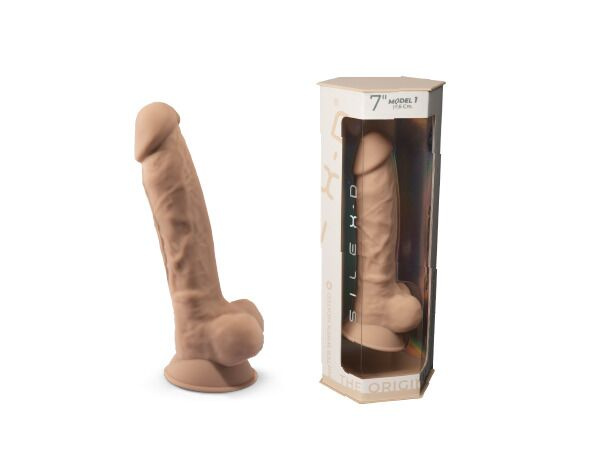 Фалоімітатор SilexD Johnny Flesh (MODEL 1 size 7in), двошаровий, силікон +Silexpan, діаметр 3,8см фото 10