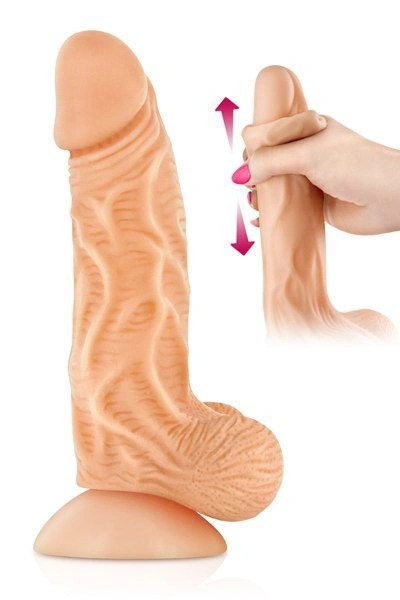Фаллоимитатор с подвижной крайней плотью Real Body - Real JO, диаметр 4см, TPE фото 1
