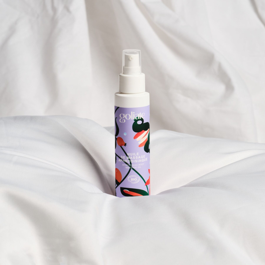 Масажна олія Goliate Huile De Massage Aphrodisiaque 100 мл, органічна, зігрівальний ефект фото 2